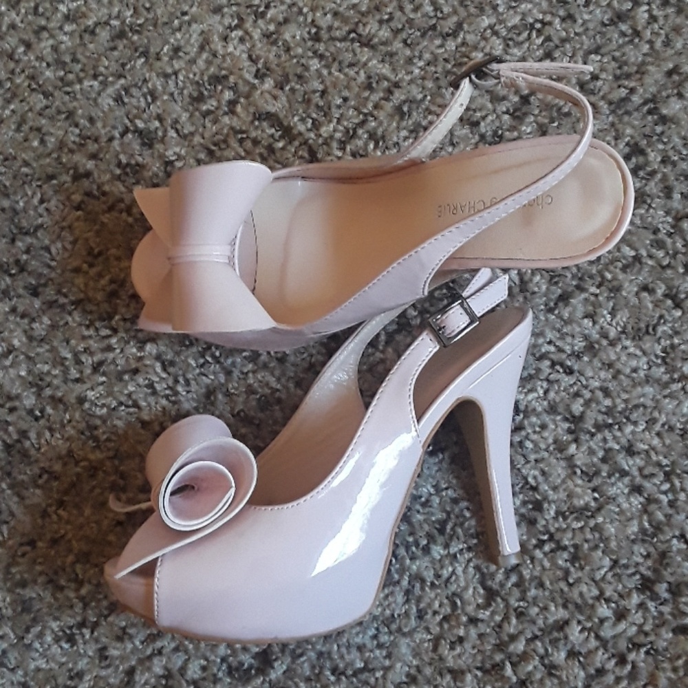 Pink heels with Bow